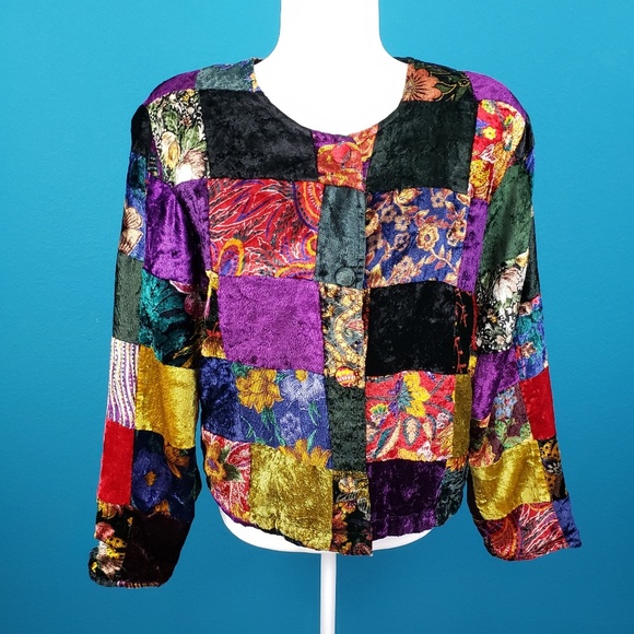 ⚜️🎉 CAMILLE Boho Patchwork Velvet Jacket // (VINTAGE)